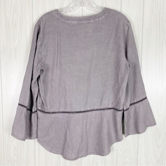 Cloth & Stone | Ladder Trimmed Peplum Blouse Size Medium - Picture 2 of 9